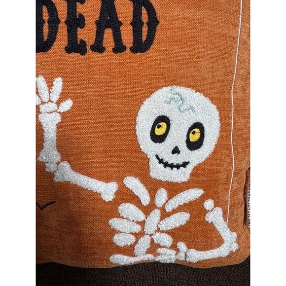 Cupcake & Cashmere Literally Dead Tombstone Halloween Pillow 20" x 13" Skeleton - Picture 2 of 7